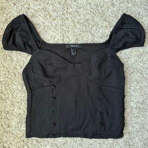 Forever 21 Black Top Side Zipper